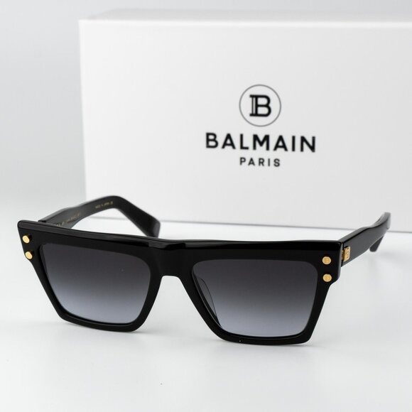 Balmain Other - Balmain Men Sunglasses Titanium Black Gold Grey Cat Eye B-V BPS-121A-54